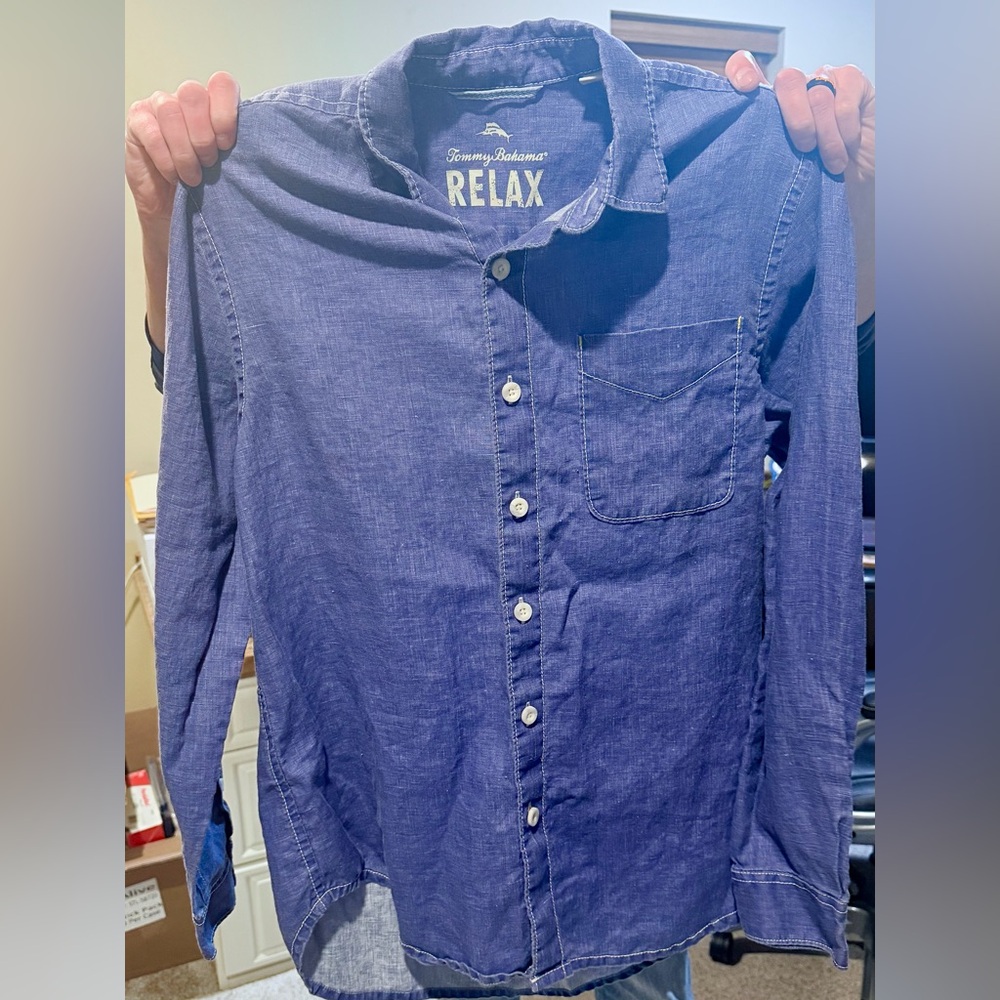 Tommy Bahama Casual Indigo Button Down Shirt-Small
